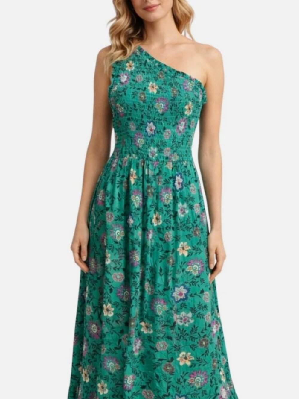 Knox Rose One Shoulder Floral Midi Dress Size S